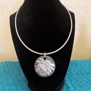 Brighton silver & stone pendant & earring set